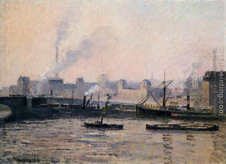 Camille Pissarro : The Boieldieu Bridge, Rouen, Fog